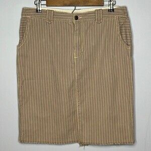 AMERICAN EAGLE TAN AND PINK STRIPED PENCIL SKIRT SIZE 8